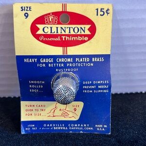 Vintage Size 9 Thimble With Package